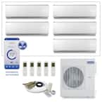 Brisa 5 Zone 39,000 BTU 3.5 Ton Smart Home Ductless Mini Split Air Conditioner Heat Pump 25 ft. Install Kit 230V