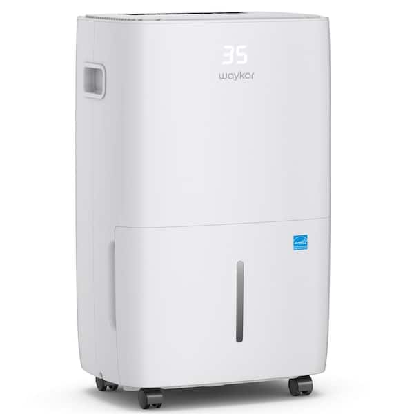 waykar 130 pt. Maximum Coverage Area 7,000 sq.ft. Barrel Dehumidifier in White
