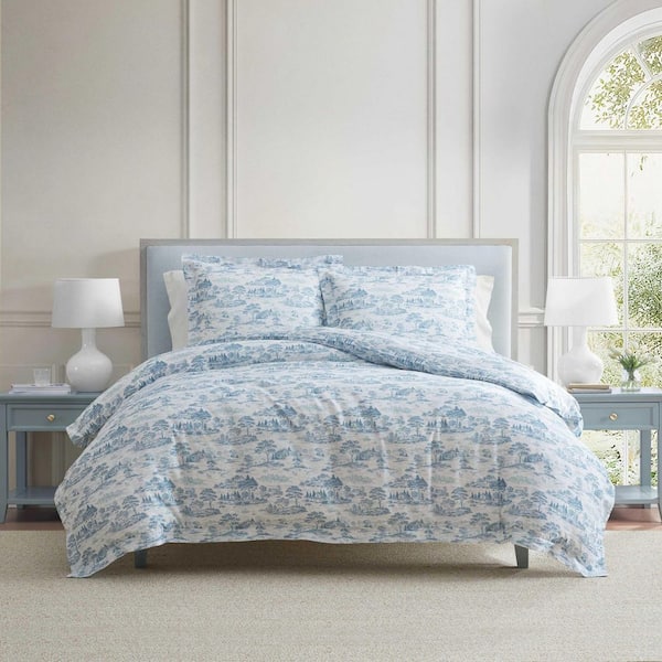 Martha Amazon.com: フル/クイーン掛け布団カバー Stewart Martha Stewart Silky 100% Set, Cover Duvet King - 布団・毛布