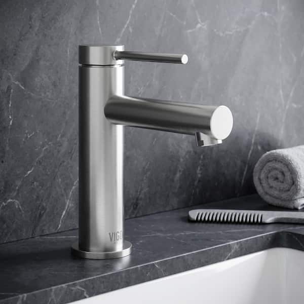 VIGO Jewel 6 in. Single-Hole Single Handle Bathroom Faucet in