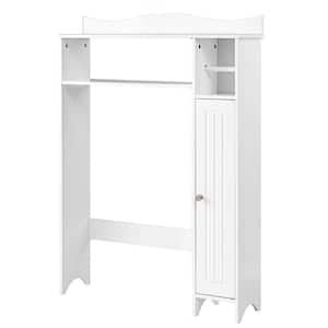 30 in. W x 41.5 in. H x 8 in. D White Over-the-Toilet Storage with Adjustable Shelf