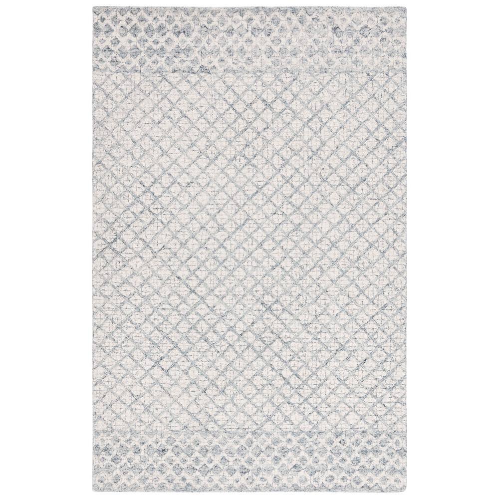 Hand-Tufted Abstract Grey/Ivory Wool Area Rug - 5'x8'