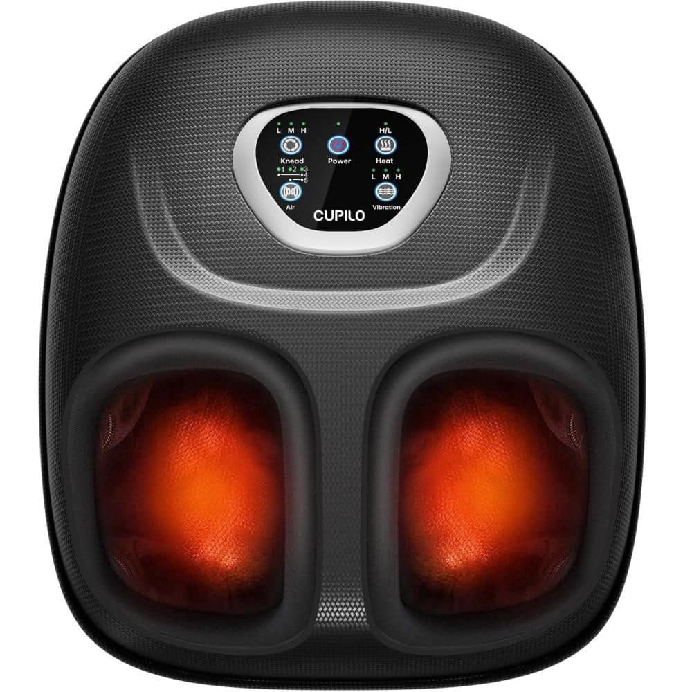 5-Speed Foot Massager, with Heat & Custom Modes in Faux Leather, Compression Vibration Foot Massage Machine for Father price history on PriceWatchPro
