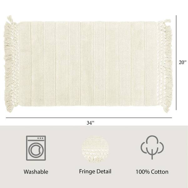 French Connection Safira Fringe 2 Piece Cotton Bath Rug Set