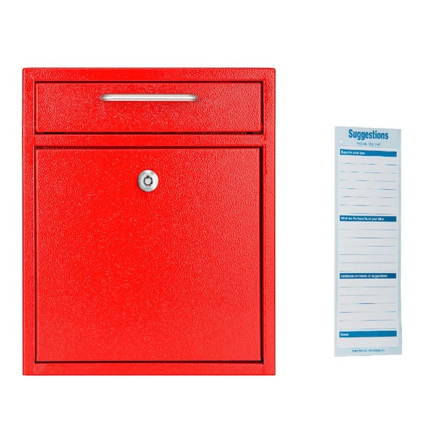 AdirOffice Medium Ultimate Red Wall Mounted Mail Box Mailbox