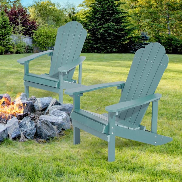 Weather Resistant Lake Blue Plastic Adirondack Chair (Set of 2)