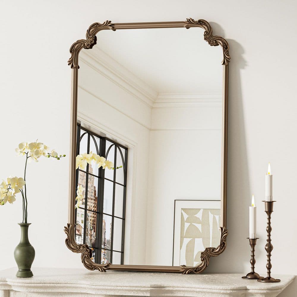 KeonJinn 24 in. H x 36 in. W Framed Rectangular Vintage Mirror
