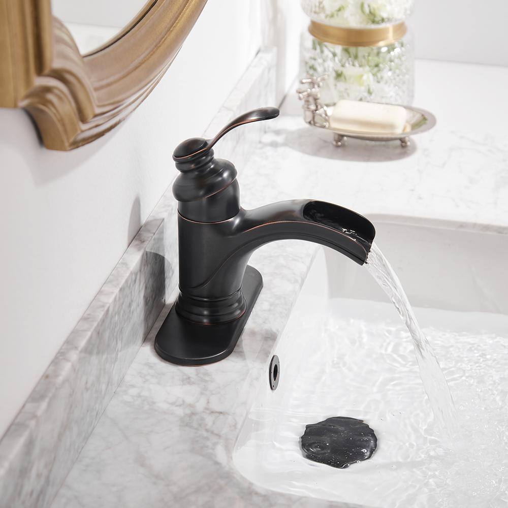 Oil Rubbed Bronze Single Handle Waterfall Bathroom Faucet