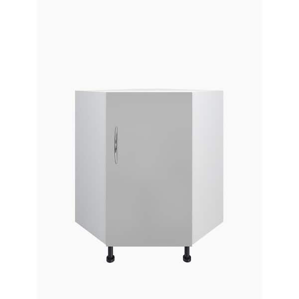 Unbranded San Juan Assembled 36 in. W x 34.5 in. H x 24 in. D Corner Base Kitchen Cabinet in Gray