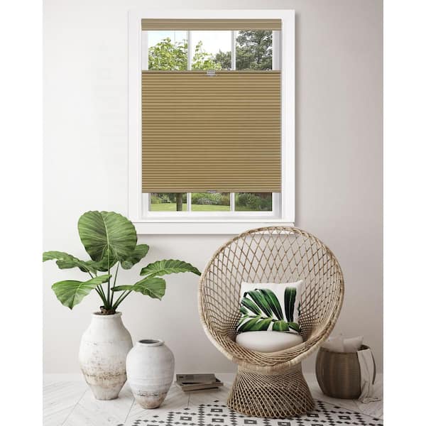 ACHIM Honeycomb Wheat Cordless Top Down Bottom Up Light Filtering Polyester Cellular Shade 31 in. W x 64 in. L