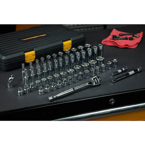GEARWRENCH - 120XP 3/8 in. Drive 6-Point Standard & Deep SAE/Metric Ratchet and Socket Mechanics Tool Set (56-Piece)
