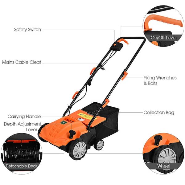MZK 13" 13A 2-in-1 Dethatche & Scaifie, 4-Position Height