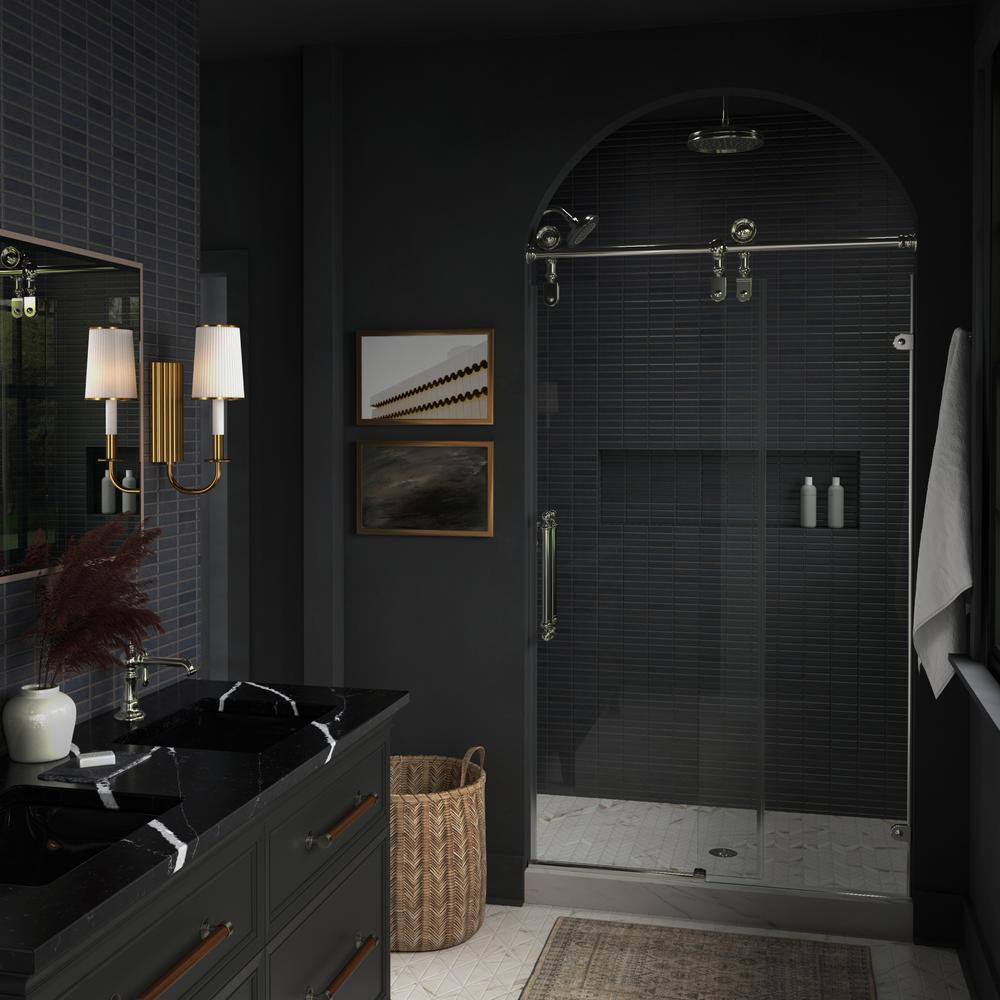 Artifacts 45-46 in. W x 81 in. H Frameless Sliding Shower Door in Vibrant Brushed Nickel with 3/8 in. Thick Glass price history on PriceWatchPro