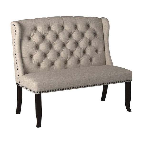 Sania I Antique Black 2-Seater Bench 48 in. W x 26.75 in. D x 42.50 in. H
