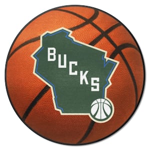 Milwaukee Bucks Orange 27 in. Diameter Basketball Rug