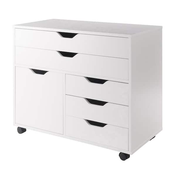 Halifax White 3 Section Mobile Storage Cabinet