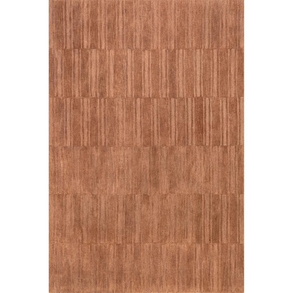 Starke Checked Wool Orange 8 ft. x 10 ft. Indoor/Outdoor Patio Area Rug