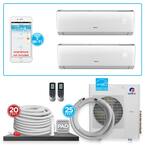 Multi-21 Dual Zone 21,000 BTU Wi-Fi Ductless Mini Split Air Conditioner & Heat Pump with 25 ft. Install Kit - 230V/60Hz