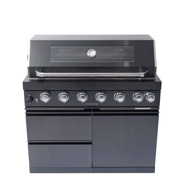 6-Burner Propane Gas Grill Island in Stainless Steel