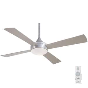 Aluma Wet 52 in. Integrated LED Indoor/Outdoor Brushed Aluminum Ceiling Fan with Remote