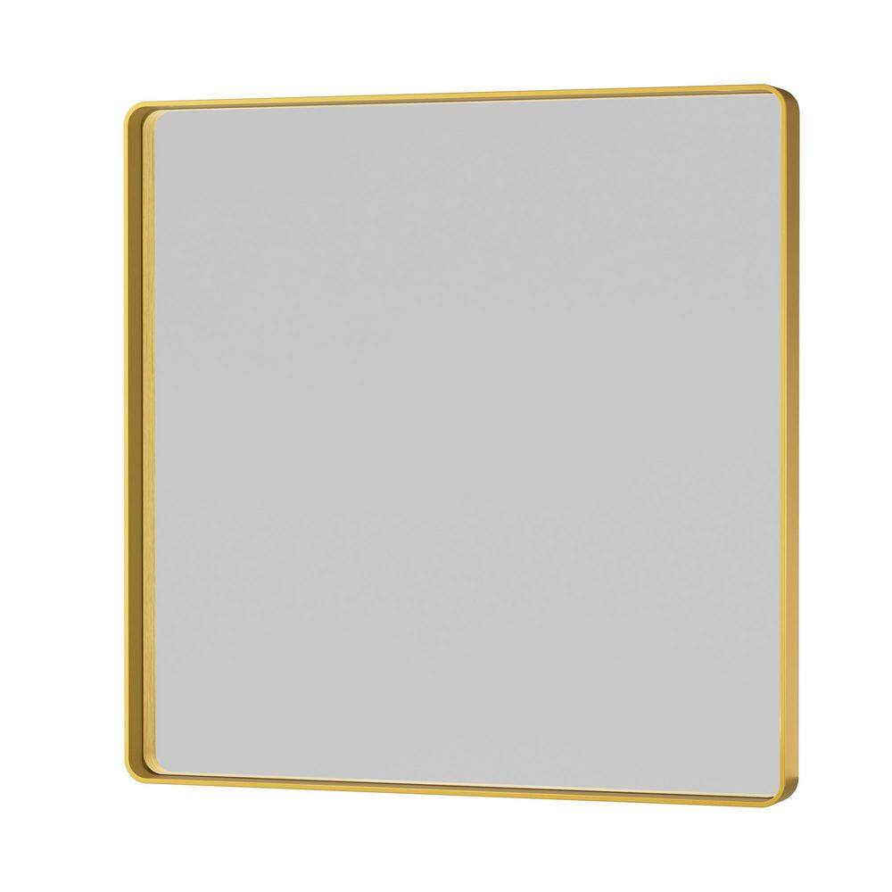 36 in. W x 36 in. H Modern Rectangular Aluminum Framed Wall Bathroom Vanity Mirror in Brush Gold Bathroom Mirrors price history on PriceWatchPro