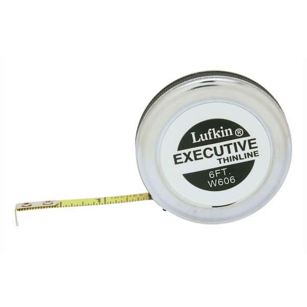 Lufkin 1/4 in. x 6 ft. Executive Thinline Pocket Tape Measure W606 - The  Home Depot