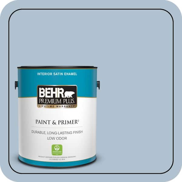 BEHR PREMIUM PLUS 1 gal. #S510-2 Boot Cut Satin Enamel Low Odor Interior Paint & Primer
