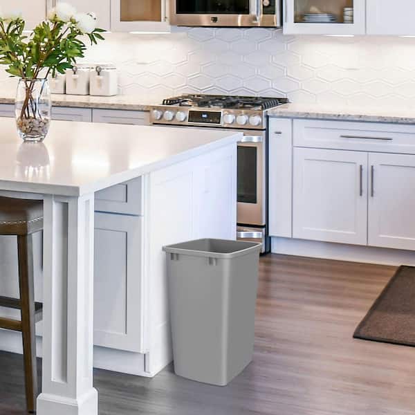 Polymer Replacement 35 qt. Trash Bin, Silver, 2 Pack
