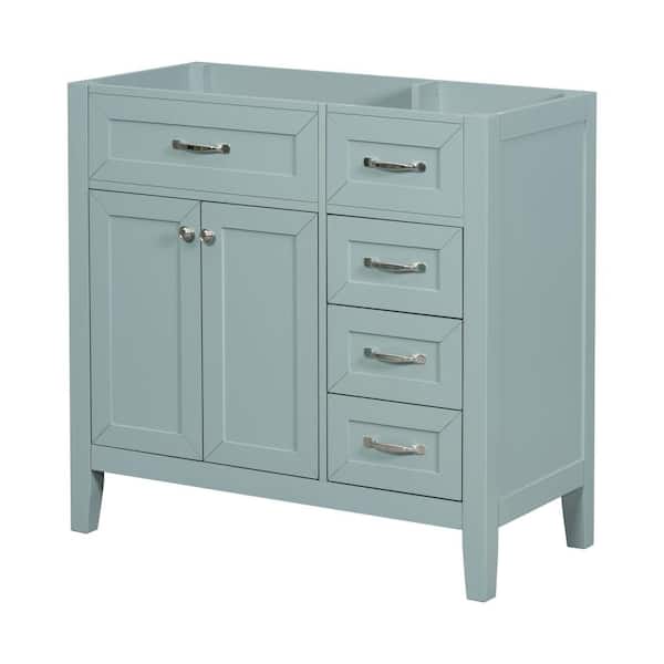 35.50 in. W. x 17.70 in. D x 35 in. H Bath Vanity Cabinet without Top in Green