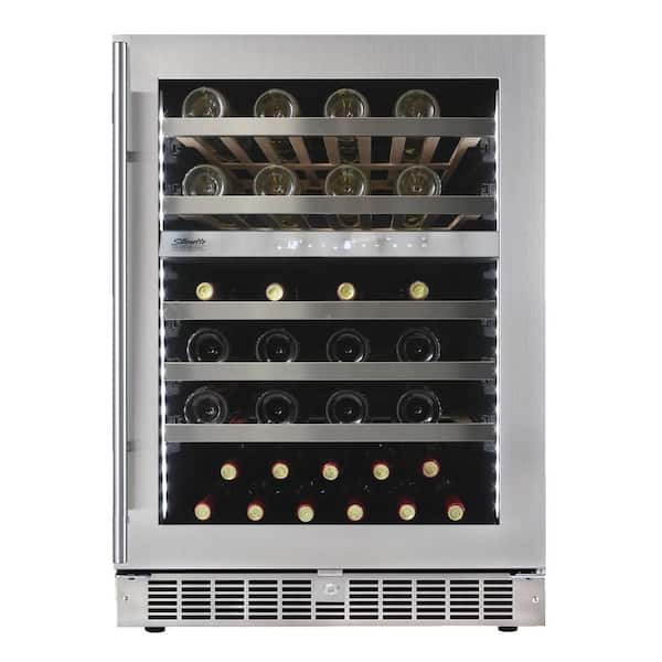 Silhouette Professional Dual Zone 51 Bottle Built-in Wine Cooler in Stainless Steel
