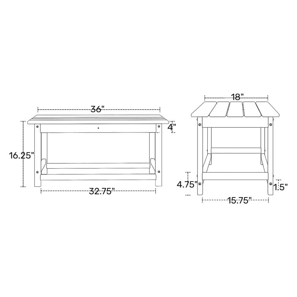Lime Green Poly Adirondack Outdoor Coffee Table
