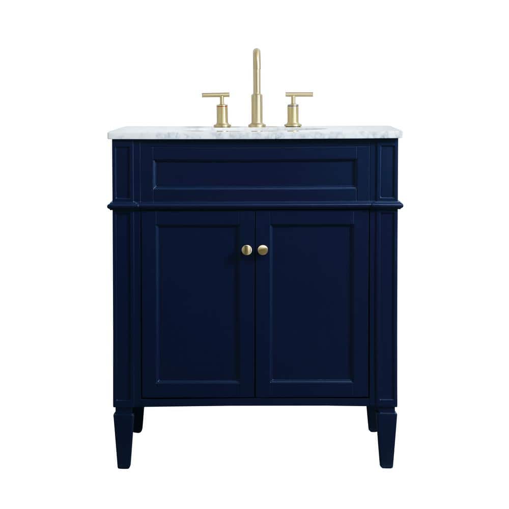 Simply Living 30 in. W x 21.5 in. D x 35 in. H Bath Vanity in Blue with Car