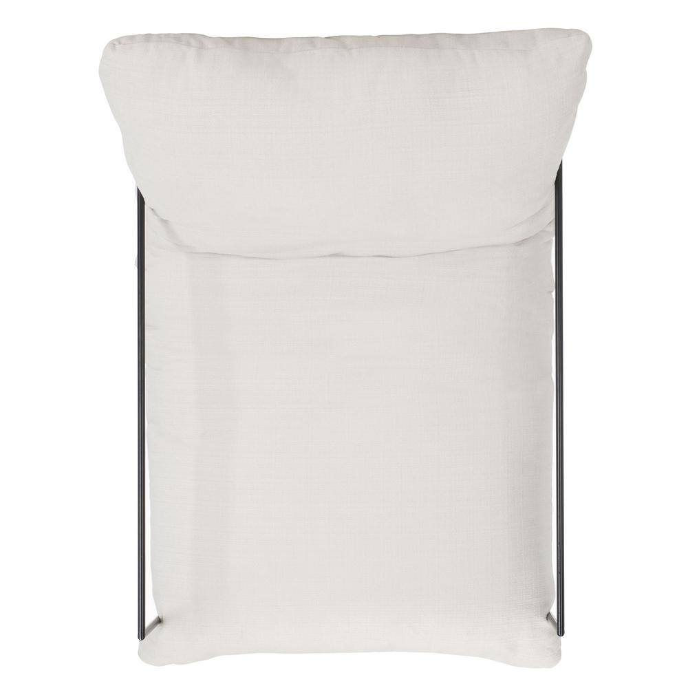 Ivory Pillow Top Luxe Accent Chair with Black Iron Frame