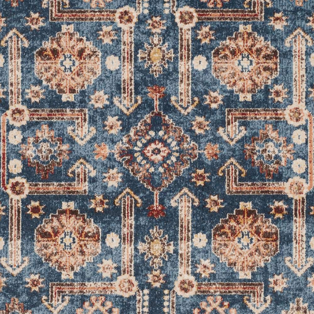 Multicolor Synthetic 8' x 10' Stain-Resistant Traditional Area Rug
