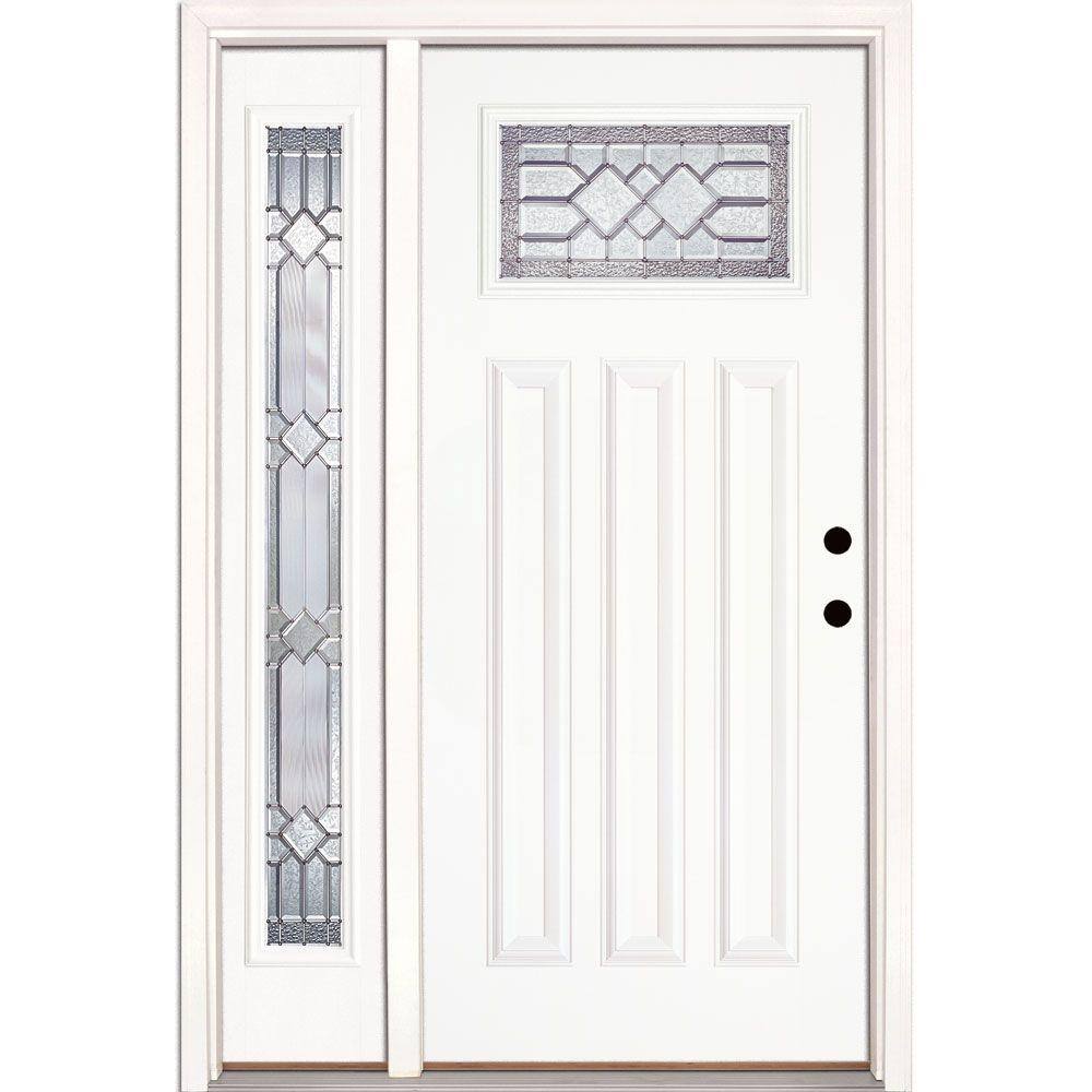50.5 in.x81.625in.Mission Pointe Zinc Craftsman Lt Unfinished Smooth Left-H
