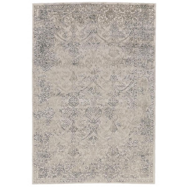 HomeRoots Ivory Gray and Black 2 ft. x 3 ft. Abstract Area Rug