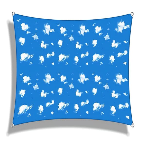 BANSA ROSE 8 ft. x 12 ft. Sky Blue Rectangle Heavy Weight Sun Shade Sail with UV Blockage and waterproof for Patio and Pool Cover