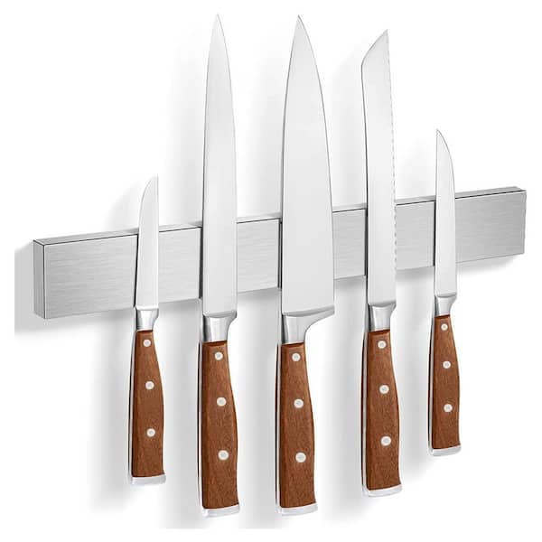 8-Knife 16 in. Stainless Steel Magnetic Knife Bar, Magnetic Knife Strip for Kitchen Organization