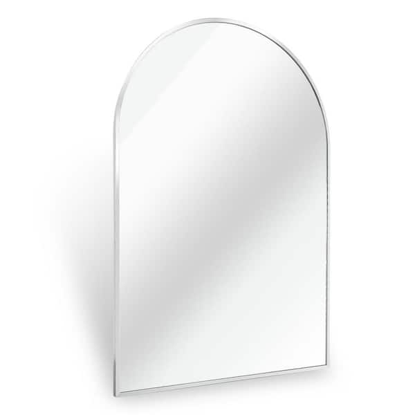 Teamson Kids 24 in. W x 36 in. H Arch Aluminium Frame Silver Mirror with Reinforced Hooks and Screw