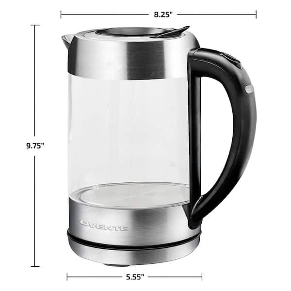 Washable Filter Glass Electric Kettle Electric Kettle 2.1 Quarts + 0.8  Quarts Strainer Glass Tea Kettle