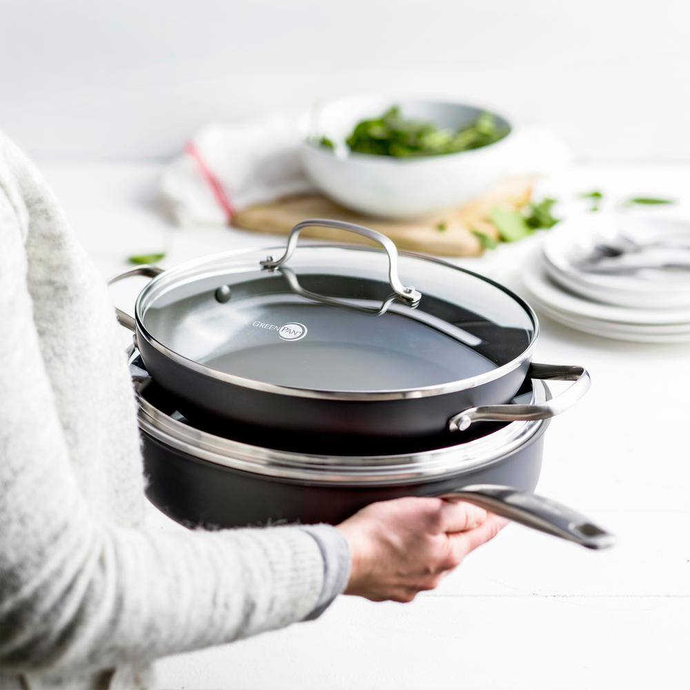 GreenPan Chatham 11" Gray Ceramic Nonstick Everyday Pan with Lid