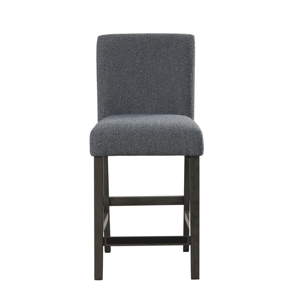 Gray Wood Counter Height Dining Set with Upholstered Chairs