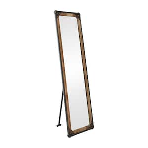 Oversized Light Pure Copper/ Sand Black Metal Tilting Industrial Mirror (67.88 in. H X 22.63 in. W)