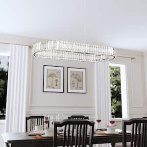 Jefferson 1-Light Clear/Chrome Unique Integrated LED Chandelier with Crystal Accents