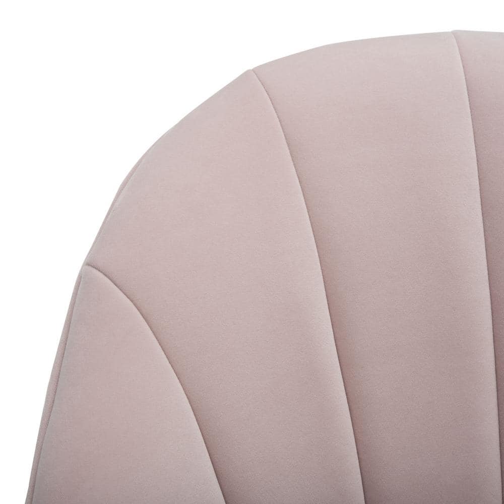 Areli Light Pink Velvet and Gold Accent Chair