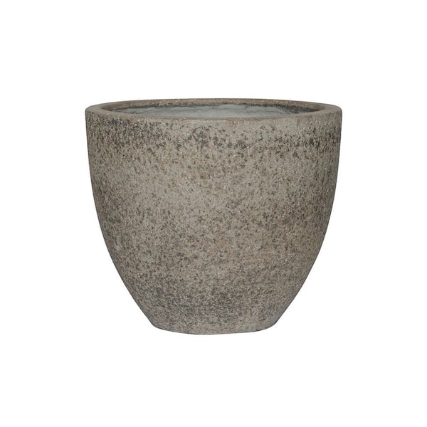 Pottery Pots 12.99 in. L Jesslyn XXS, Ficonstone Cement and Stone Planter Indoor and Outdoor, Diorite Grey