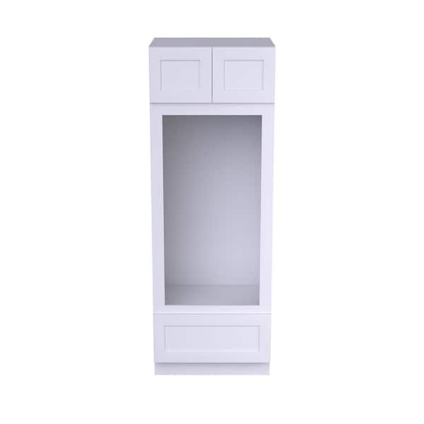 31 in. W x 24 in. D x 96 in. H Plywood Ready to Assemble Tall Oven Cabinet Kitchen Cabinet in White w/Soft-Close Storage