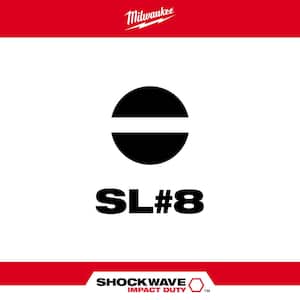 SHOCKWAVE Impact Duty 1 in. x 3/16 in. SL #8 Slotted Alloy Steel Insert Bit (2-Pack)