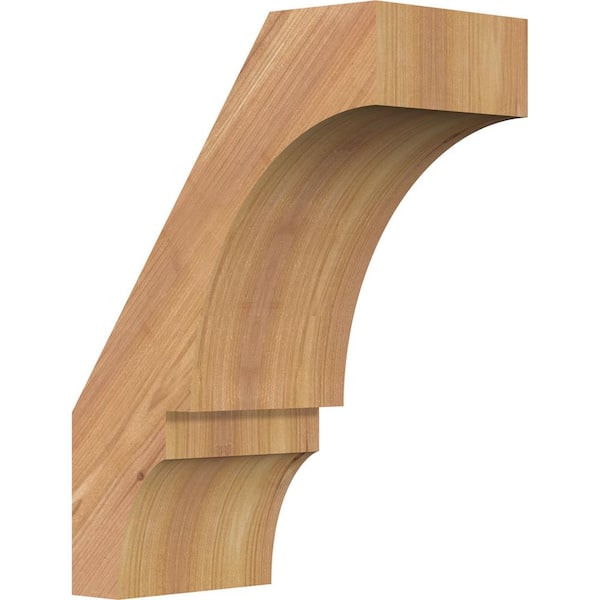 Ekena Millwork 5 1/2"W x 10"D x 14"H Balboa Smooth Knee Brace, Western Red Cedar