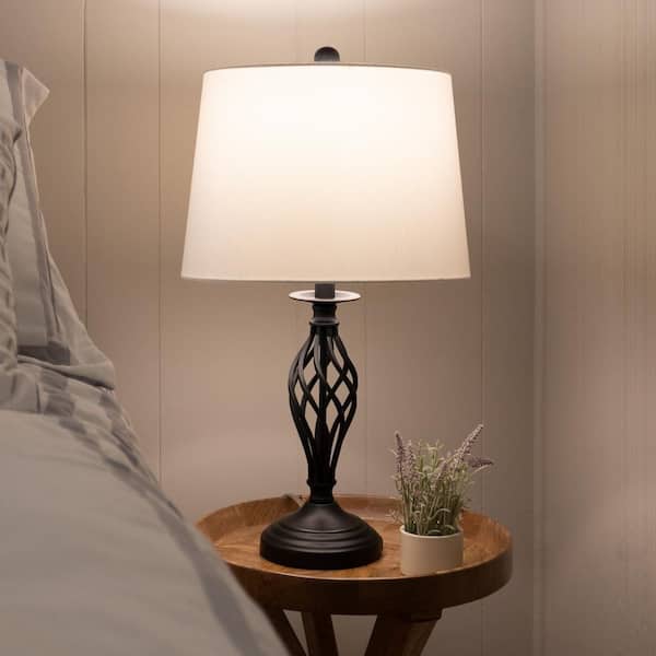 Set Of 2 Rechargeable Dimmable Table Lamps - 3-Color Touch Bedside Lamps With Rose Design
